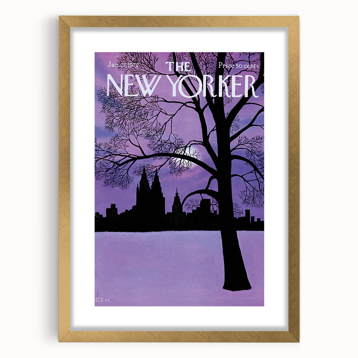 New Yorker Magazine Cover Art - Winter Cityscape Vintage Poster