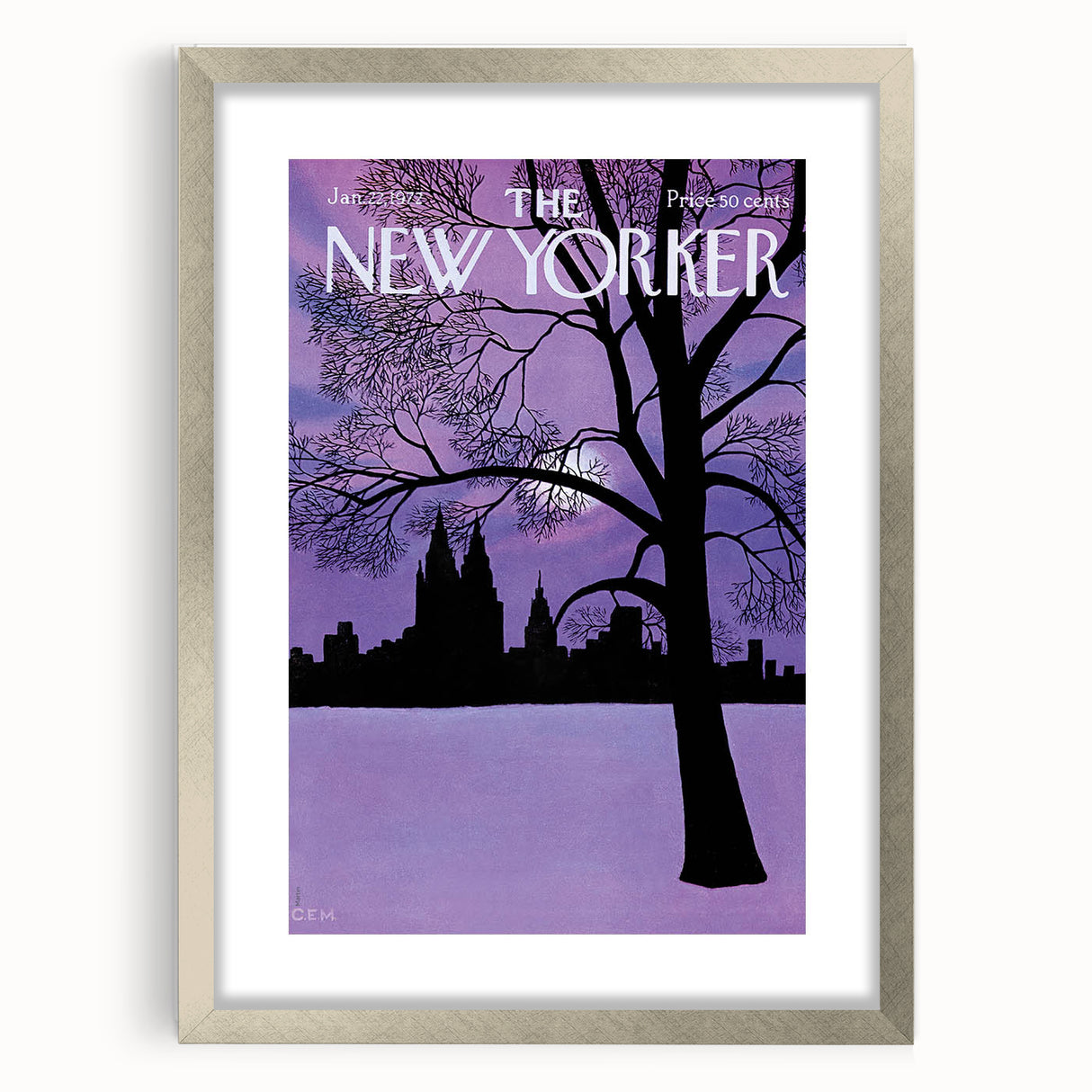 New Yorker Magazine Cover Art - Winter Cityscape Vintage Poster