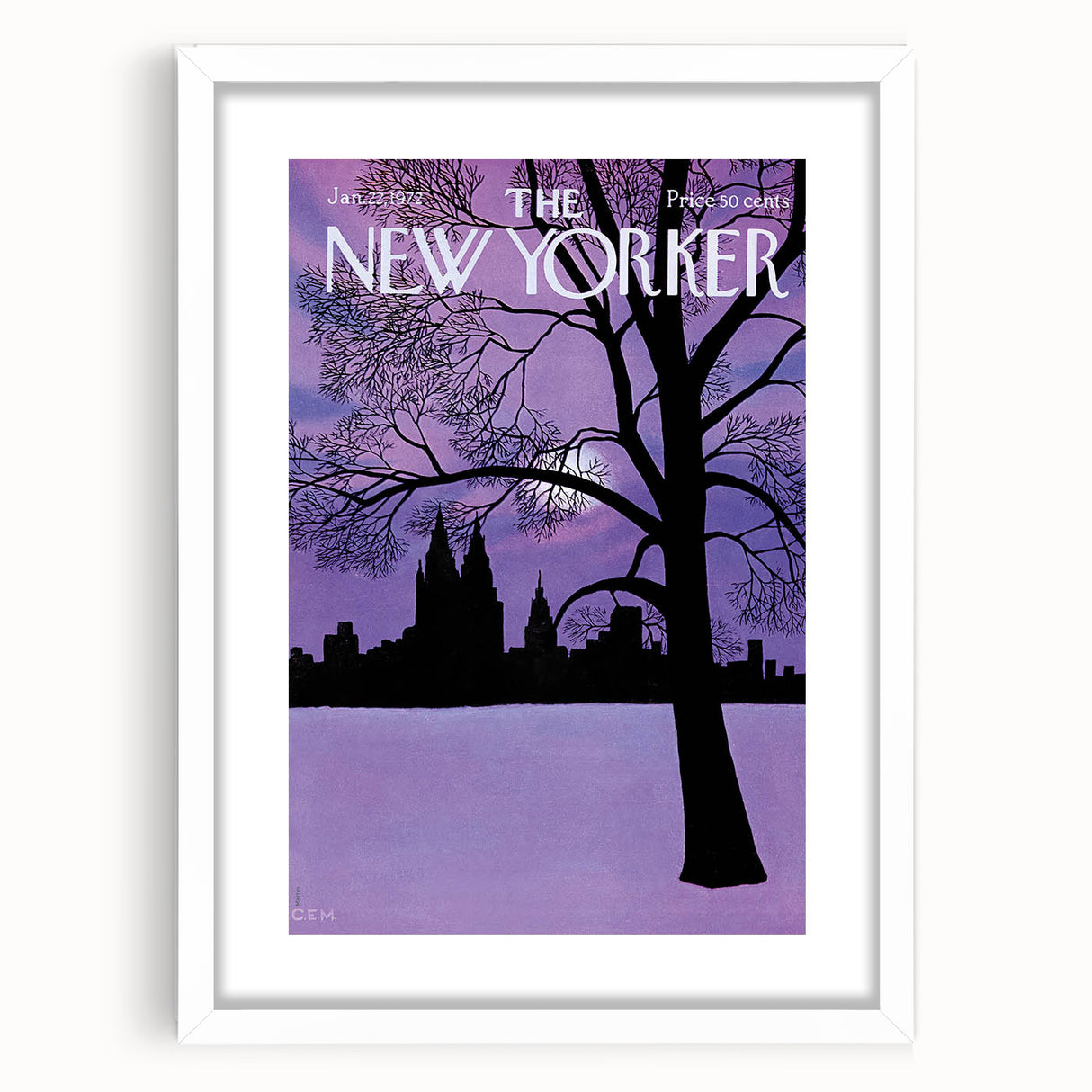 New Yorker Magazine Cover Art - Winter Cityscape Vintage Poster