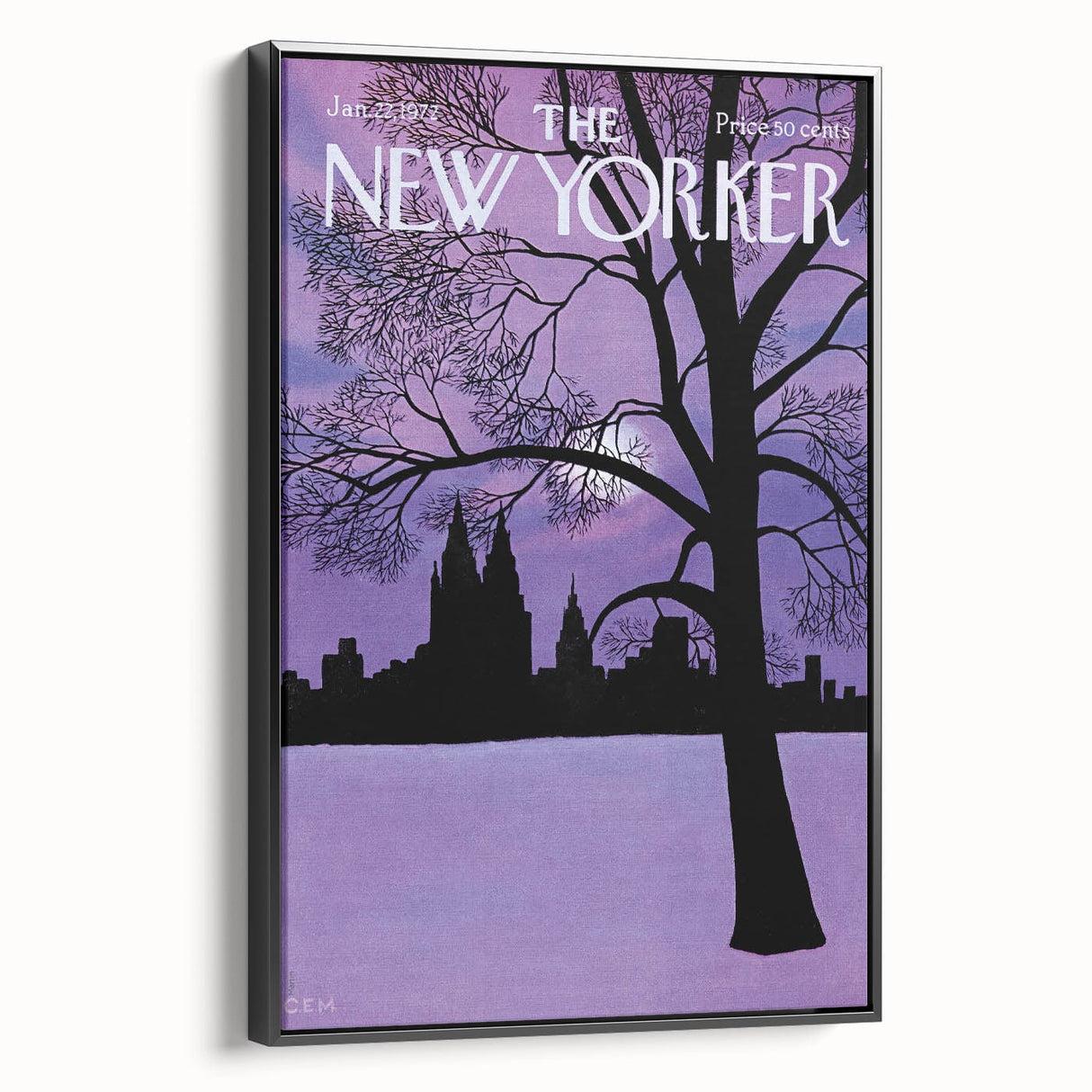 New Yorker Magazine Cover Art - Winter Cityscape Vintage Poster