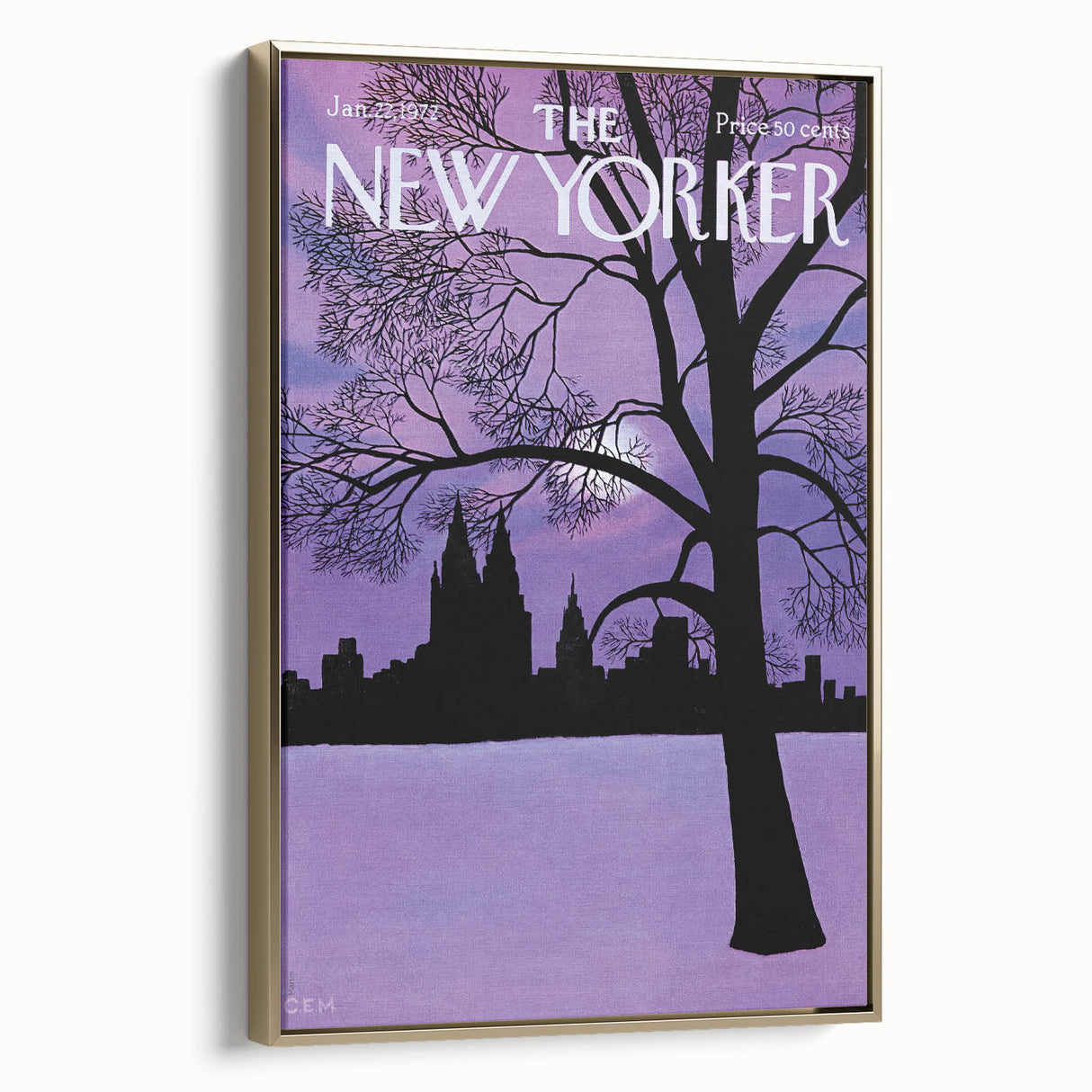 New Yorker Magazine Cover Art - Winter Cityscape Vintage Poster