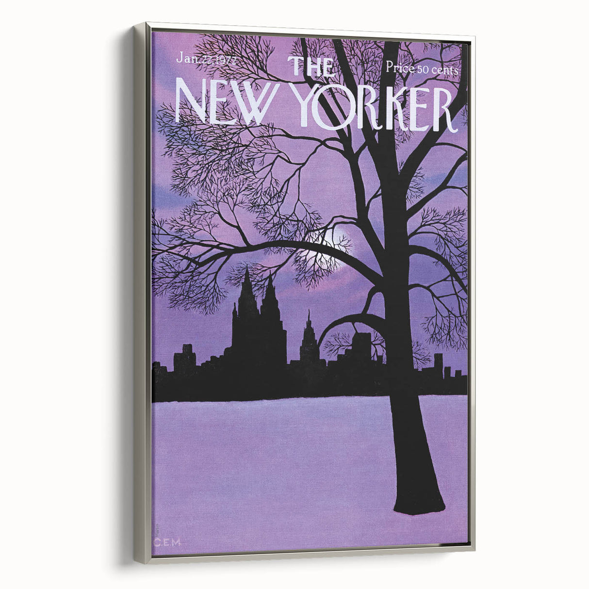 New Yorker Magazine Cover Art - Winter Cityscape Vintage Poster