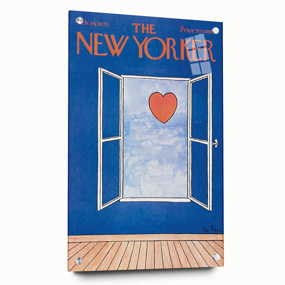 Vintage New Yorker Poster – Heart in the Window Art Print