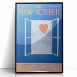Vintage New Yorker Poster – Heart in the Window Art Print