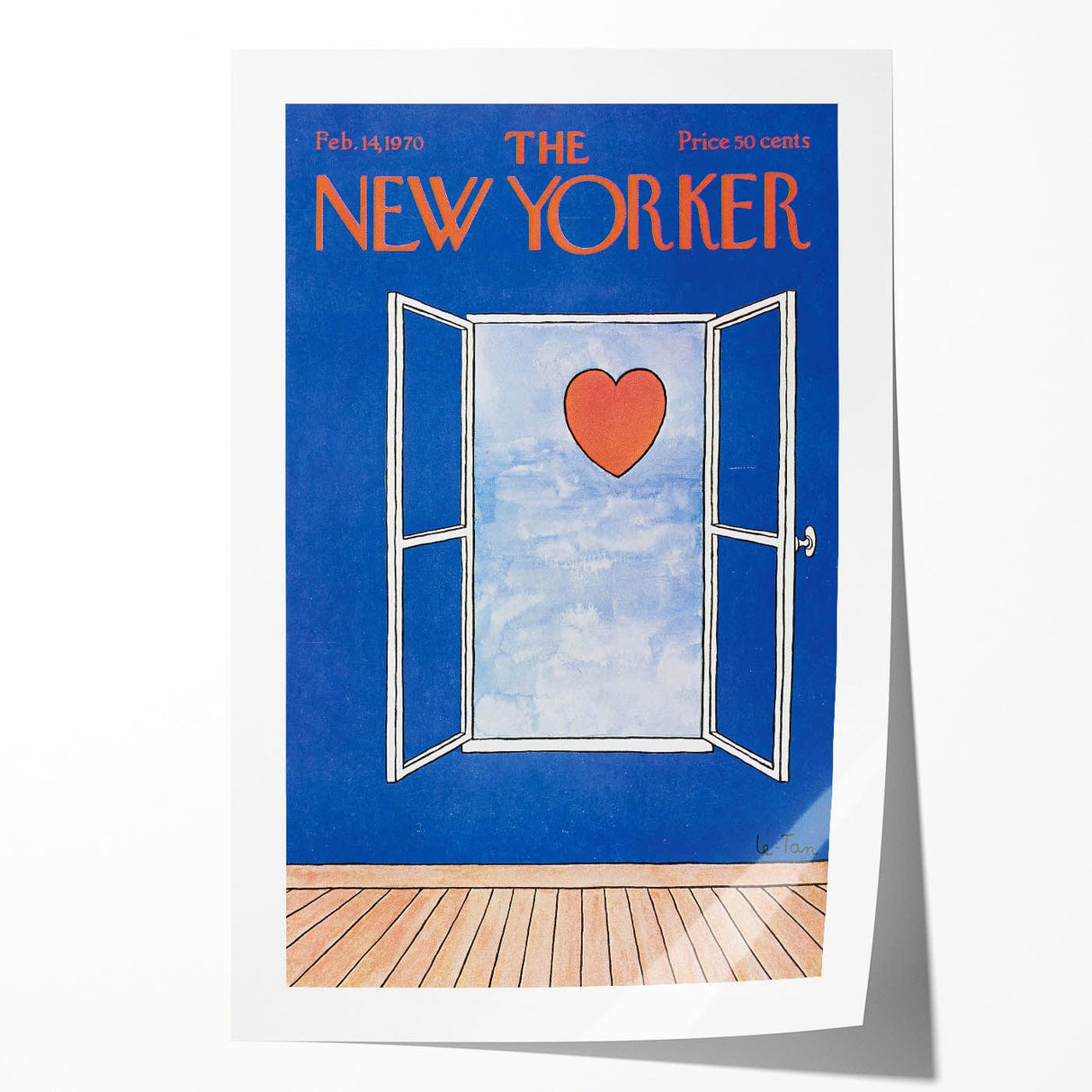 Vintage New Yorker Poster – Heart in the Window Art Print