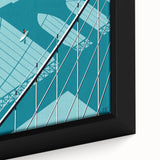 Vintage New Yorker Poster – Surfer and Brooklyn Bridge Art Print
