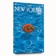 Vintage New Yorker Poster - Relaxing Dog in Pool Float