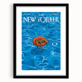 Vintage New Yorker Poster - Relaxing Dog in Pool Float