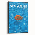 Vintage New Yorker Poster - Relaxing Dog in Pool Float