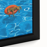 Vintage New Yorker Poster - Relaxing Dog in Pool Float
