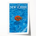 Vintage New Yorker Poster - Relaxing Dog in Pool Float