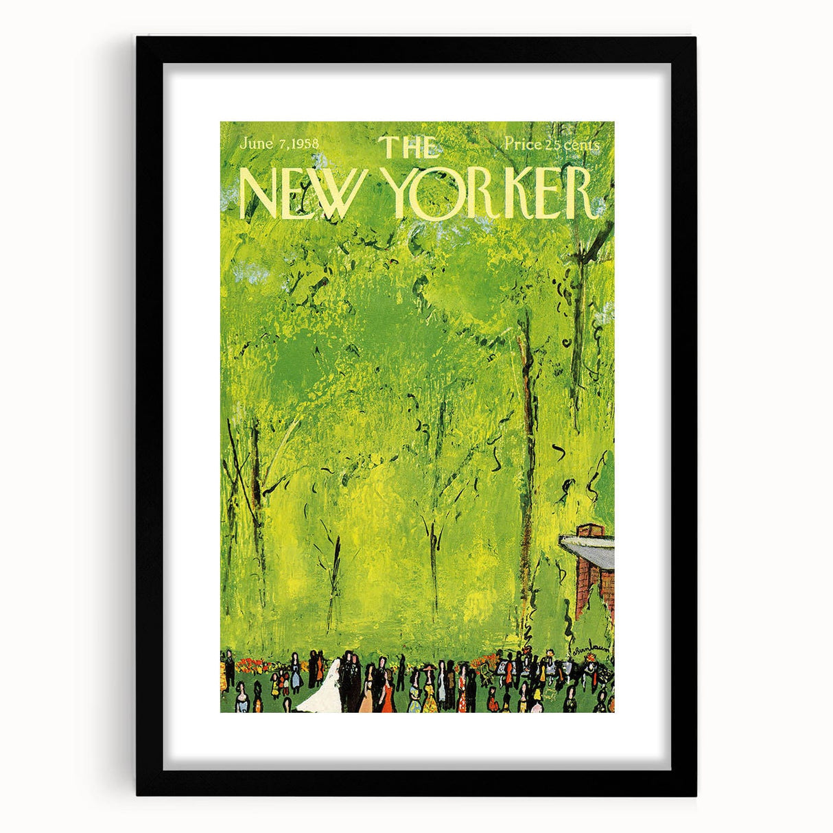 Vintage New Yorker Poster - Wedding Celebration in the Park