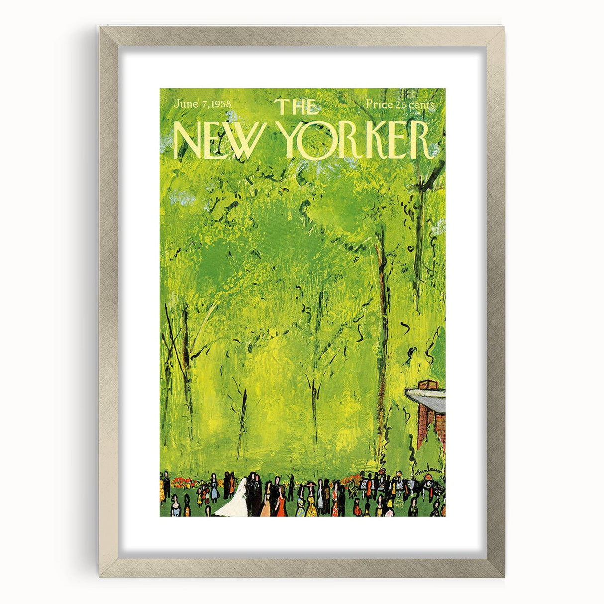 Vintage New Yorker Poster - Wedding Celebration in the Park