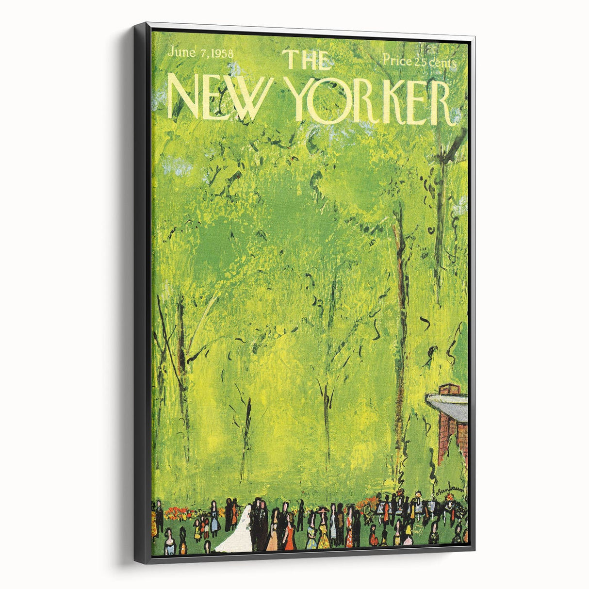 Vintage New Yorker Poster - Wedding Celebration in the Park