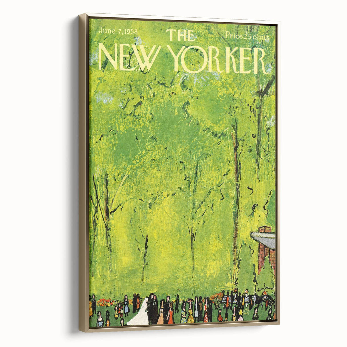 Vintage New Yorker Poster - Wedding Celebration in the Park