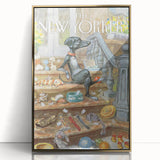 New Yorker Poster - 2012 Dog with Toys on Stairs Art Print