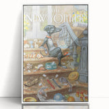 New Yorker Poster - 2012 Dog with Toys on Stairs Art Print