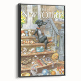 New Yorker Poster - 2012 Dog with Toys on Stairs Art Print