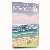 Vintage New Yorker Poster - Seaside Stroll Wall Art