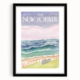 Vintage New Yorker Poster - Seaside Stroll Wall Art