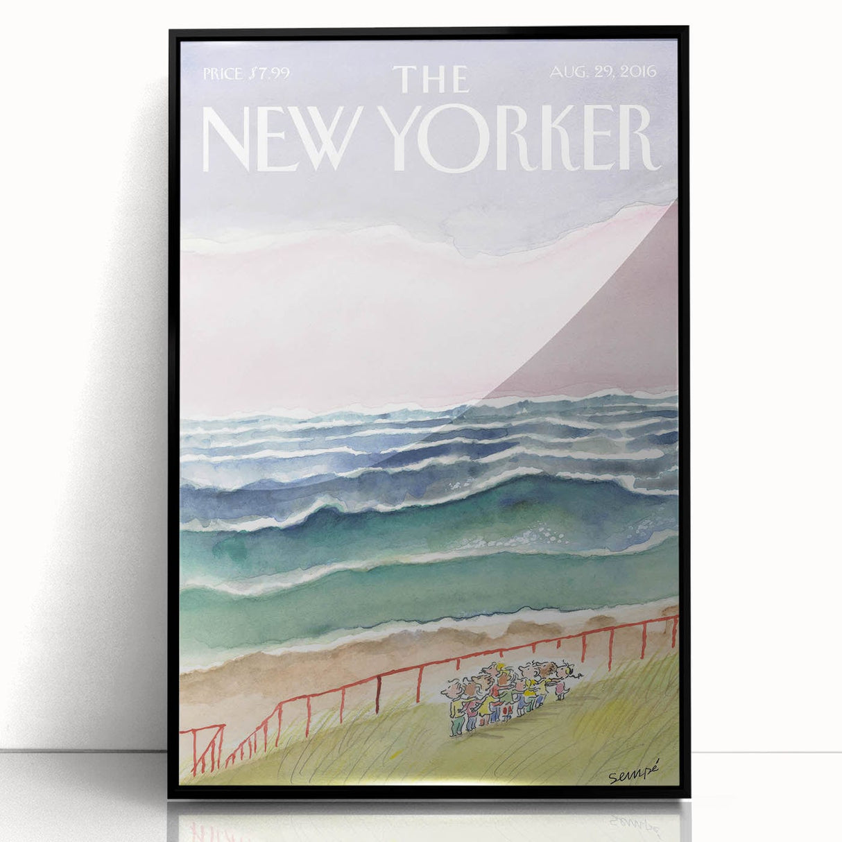 Vintage New Yorker Poster - Seaside Stroll Wall Art