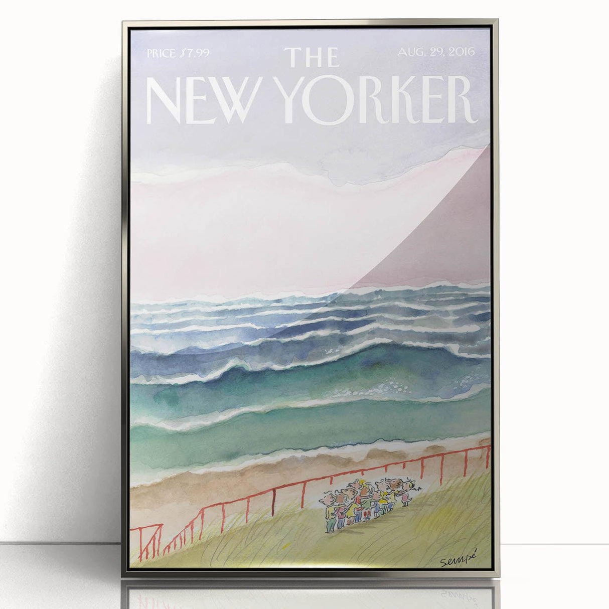 Vintage New Yorker Poster - Seaside Stroll Wall Art