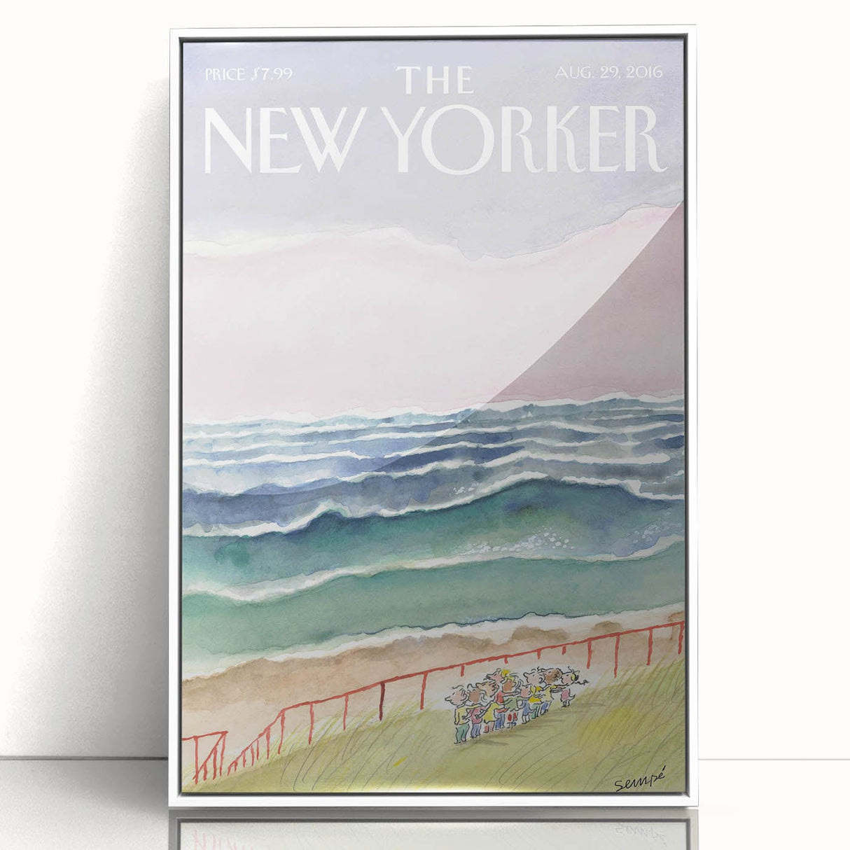 Vintage New Yorker Poster - Seaside Stroll Wall Art