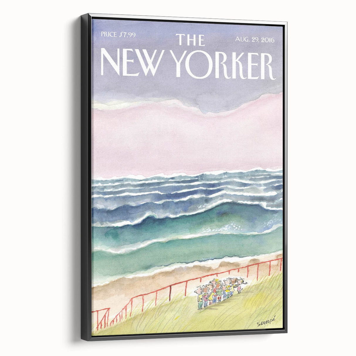 Vintage New Yorker Poster - Seaside Stroll Wall Art