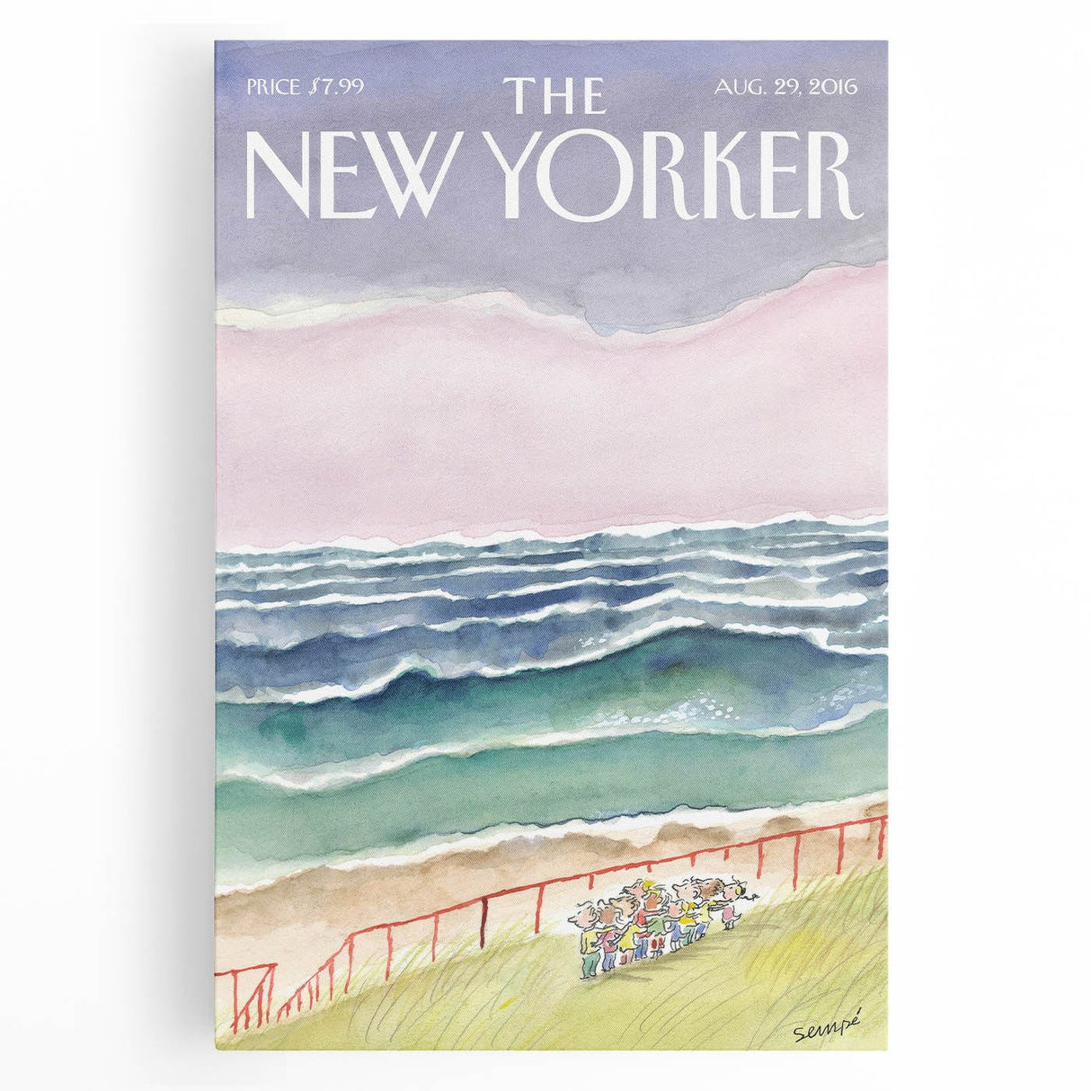 Vintage New Yorker Poster - Seaside Stroll Wall Art