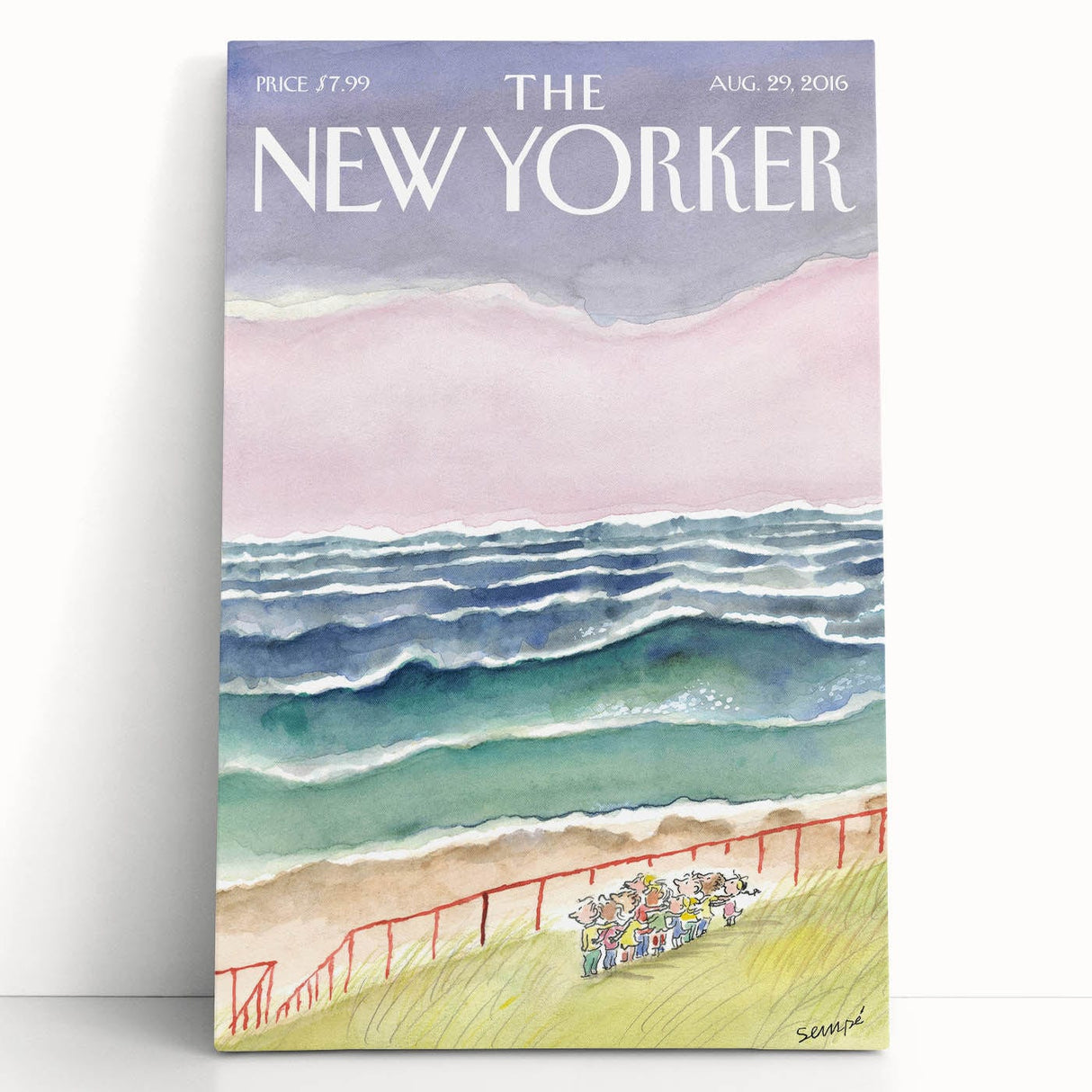 Vintage New Yorker Poster - Seaside Stroll Wall Art