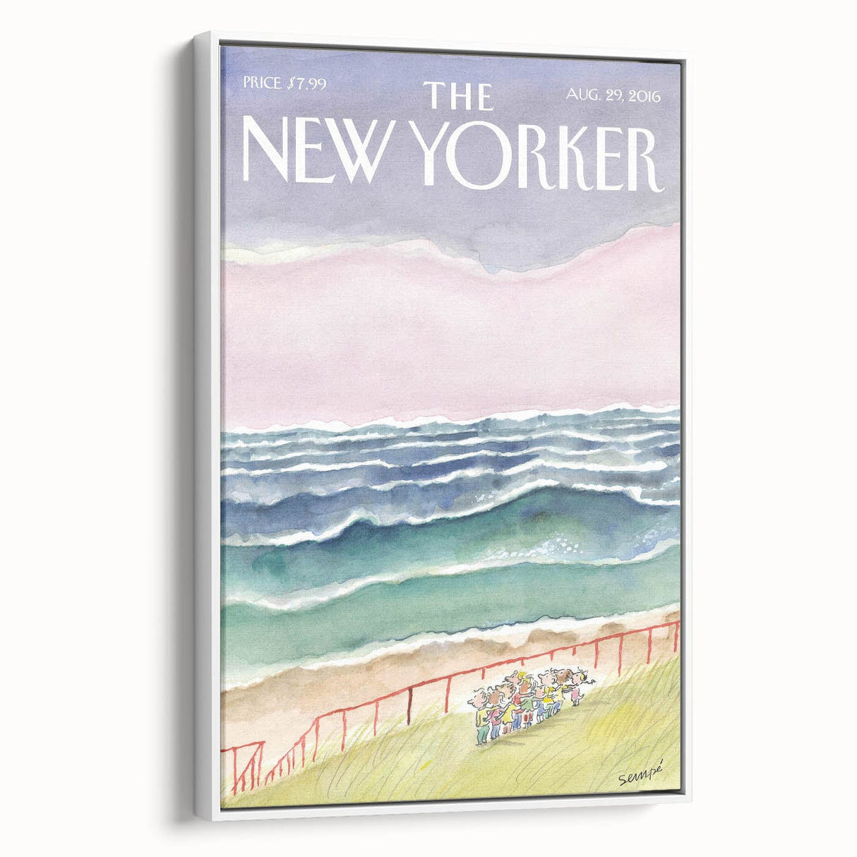 Vintage New Yorker Poster - Seaside Stroll Wall Art