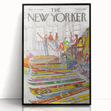 Vintage New Yorker Poster – Skiing Enthusiasts, 1980 Edition