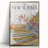 Vintage New Yorker Poster – Skiing Enthusiasts, 1980 Edition