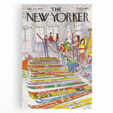 Vintage New Yorker Poster – Skiing Enthusiasts, 1980 Edition