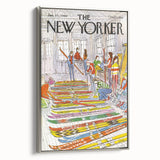 Vintage New Yorker Poster – Skiing Enthusiasts, 1980 Edition