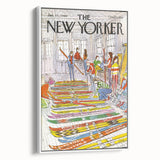 Vintage New Yorker Poster – Skiing Enthusiasts, 1980 Edition