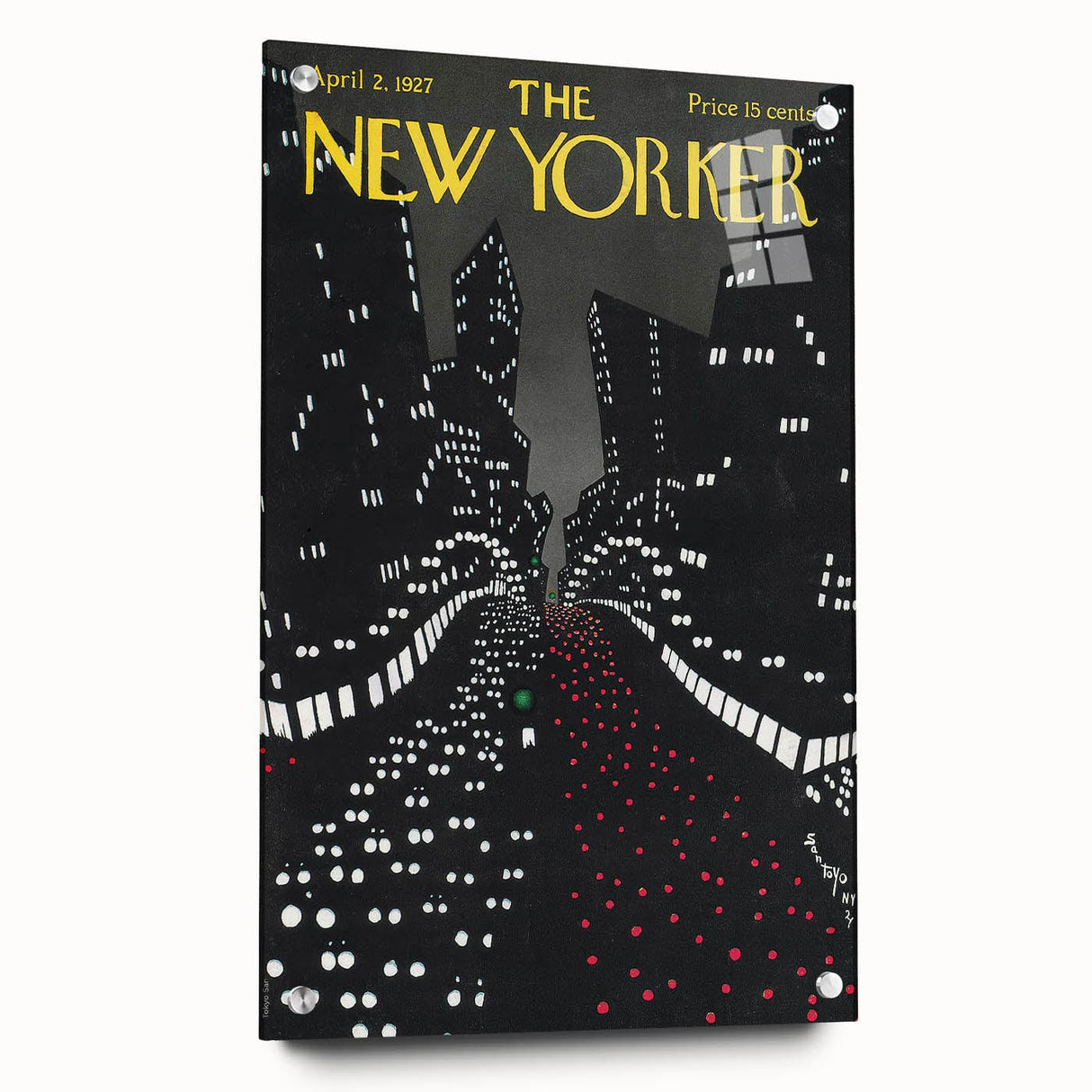 New Yorker Magazine Cover Art - Night Cityscape Vintage Poster
