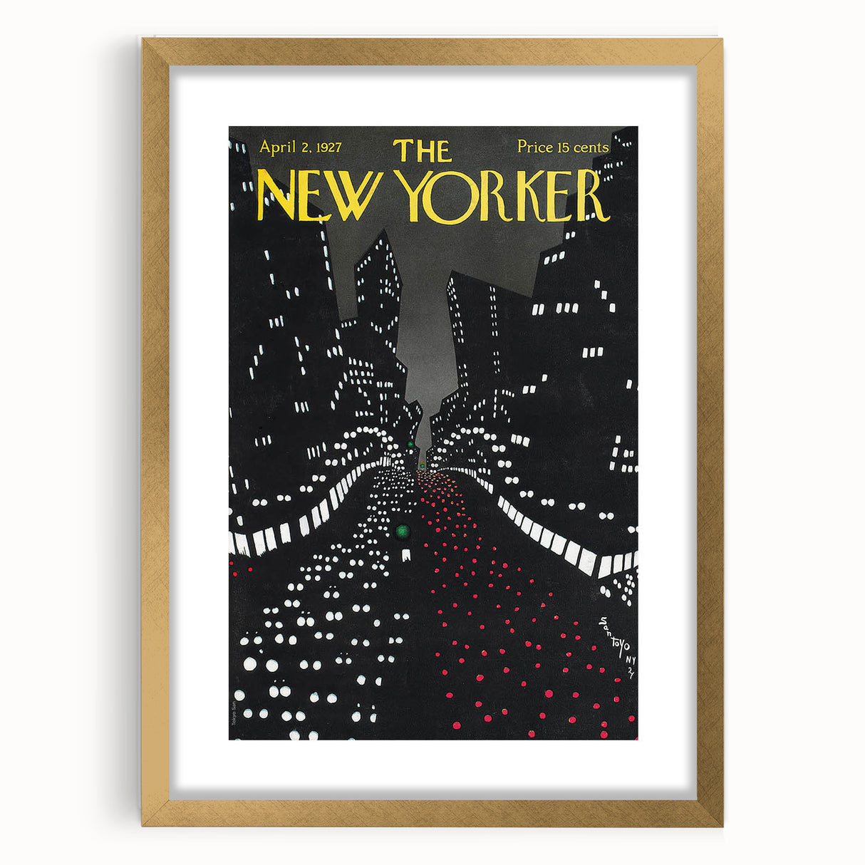 New Yorker Magazine Cover Art - Night Cityscape Vintage Poster