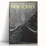 New Yorker Magazine Cover Art - Night Cityscape Vintage Poster