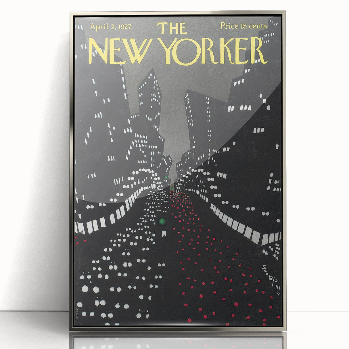 New Yorker Magazine Cover Art - Night Cityscape Vintage Poster