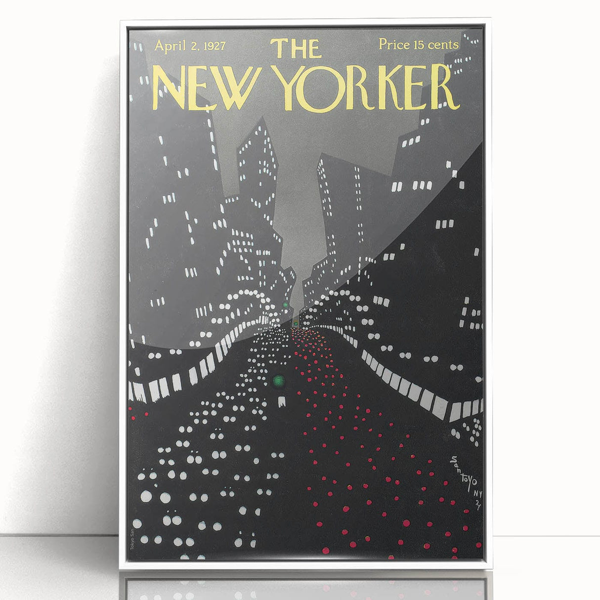 New Yorker Magazine Cover Art - Night Cityscape Vintage Poster