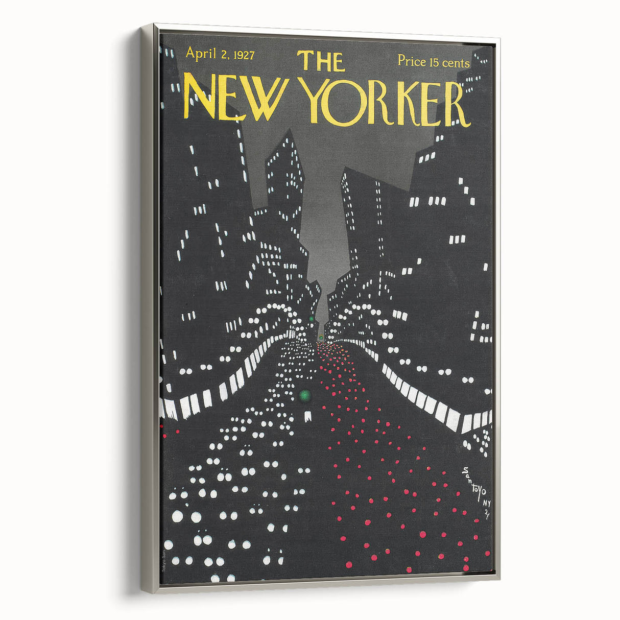 New Yorker Magazine Cover Art - Night Cityscape Vintage Poster
