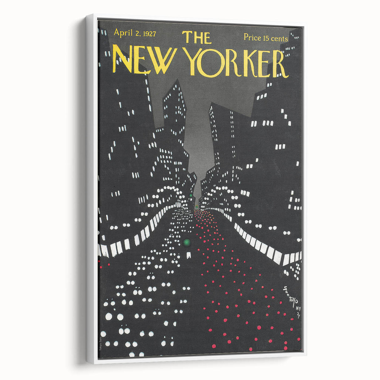 New Yorker Magazine Cover Art - Night Cityscape Vintage Poster