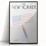 New Yorker Magazine Cover Art - American Flag Sketch Vintage Poster