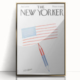 New Yorker Magazine Cover Art - American Flag Sketch Vintage Poster