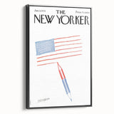 New Yorker Magazine Cover Art - American Flag Sketch Vintage Poster