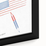New Yorker Magazine Cover Art - American Flag Sketch Vintage Poster