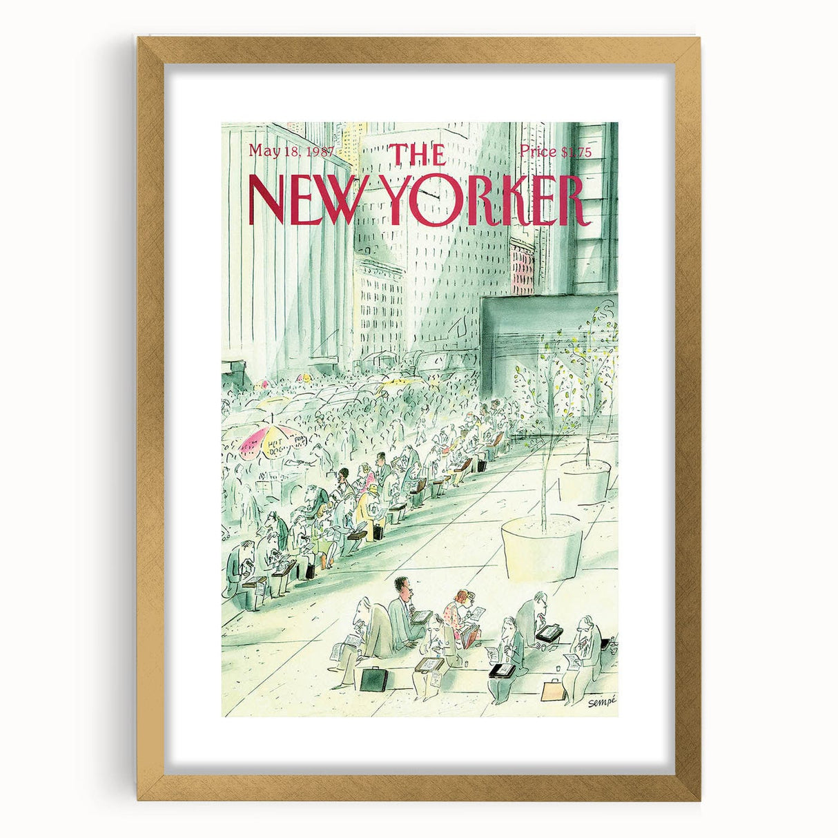 New Yorker Magazine Cover Art - City Life Waiting Vintage Poster