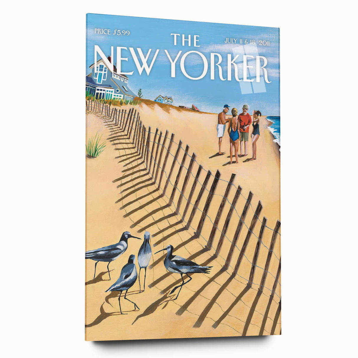 Vintage New Yorker Poster - Beach Scene Art Print
