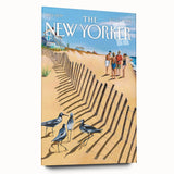 Vintage New Yorker Poster - Beach Scene Art Print